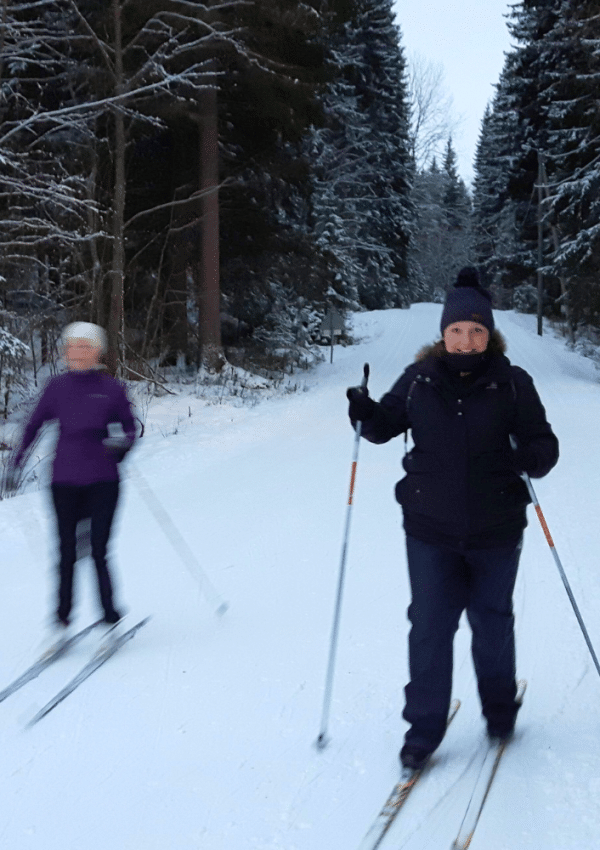 Eerste keer langlaufen in de bossen van Centraal-Finland.