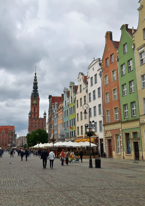 De kleurrijke huisjes in Gdansk, Polen.