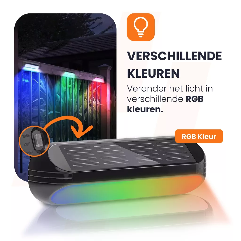 verschillende kleuren rgb en wit heko solar tuinverlichting dense wandlamp wit en meerdere kleuren