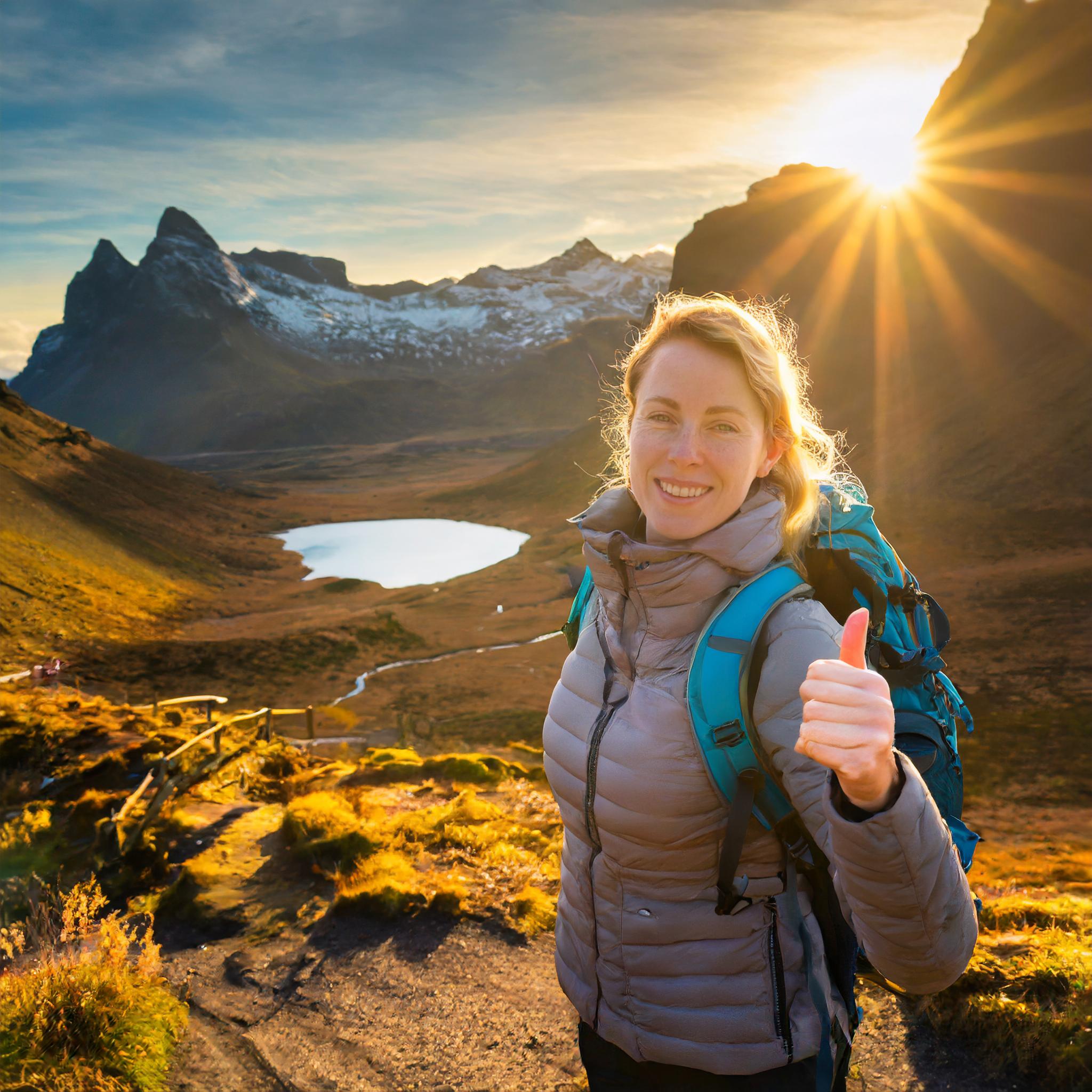 Firefly with person facing to camera akward selfie Backpack trip to fantastic nature Backlight Drama