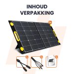 inhoud verpakking heko solar unfold 100 portable solar panel en solar charger draagbaar zonnepaneel