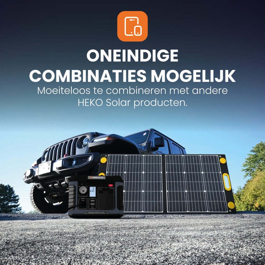 HEKO Solar panel unfold in combinatie met powerstation