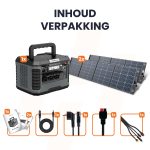 inhoud verpakking heko solar master 2200 watt powerstation en heko solar unfold 400 watt draagbaar zonnepaneel