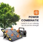 opladen via zonne-energie heko solar master 300 powerstation met 60 watt zonnepaneel unfold 60