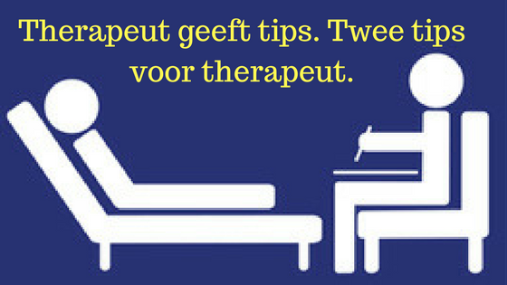 Therapeut geeft tips. Twee tips voor therapeut.