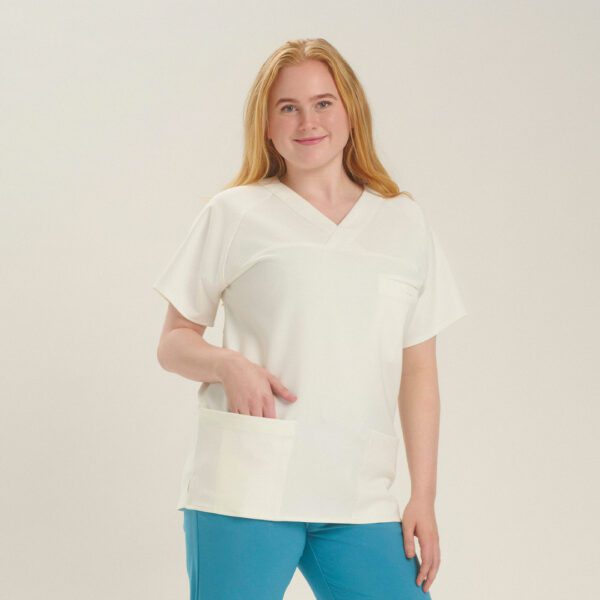 Uniformstopp helseuniform hvit unisex, behagelig kvalitet fysioterapaut