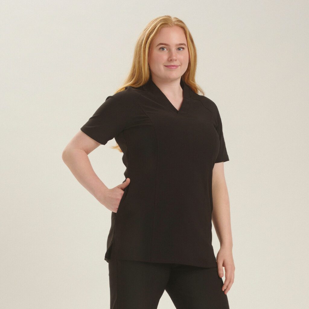 Uniformstopp helseuniform svart dame, behagelig kvalitet kvinnelig sykepleier