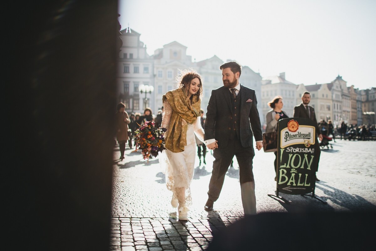 Alex and Jenni Prague wedding photographer destination photography henry lowther europe czech republic abroad UK documentary city old town square charles bridge 