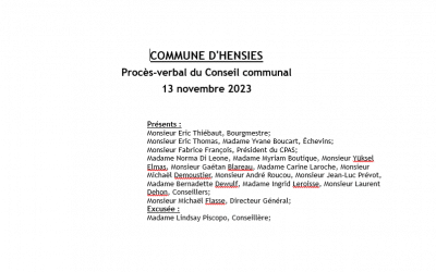 Procès-verbal du Conseil communal du 13 novembre 2023
