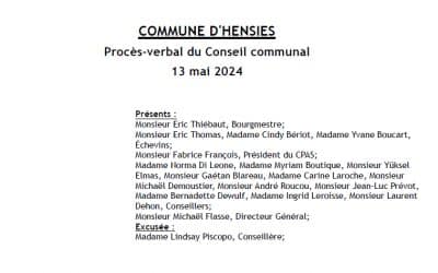 Procès-verbal du Conseil communal du 13 mai 2024