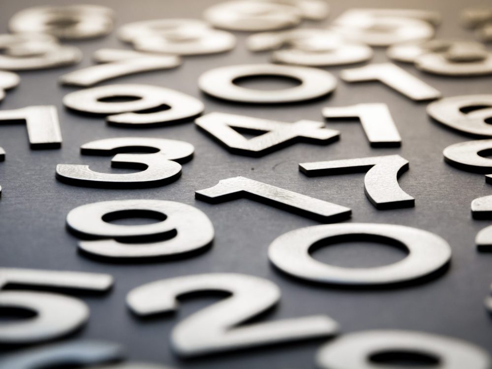 Mathematics background made with solid numbers - Closeup view