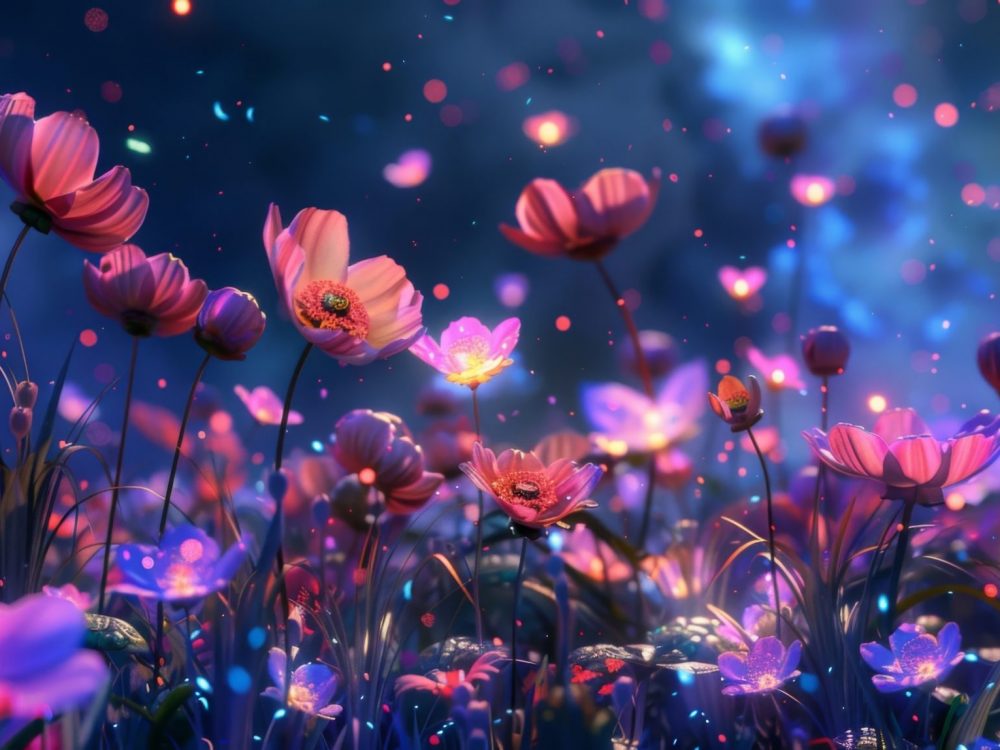 Experience the magic of nightblooming flowers as they come alive in a luminous explosion of color.