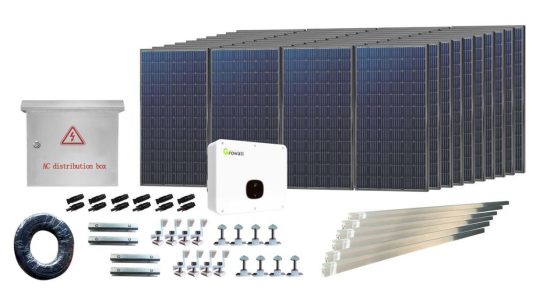 Kraftfullt solenergisystem 25Kw, OnGrid komplett för montering