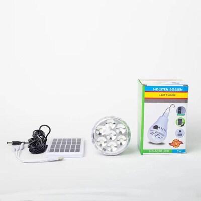 Smart LED solcellslampa HB-6028, lyser samt laddar via USB