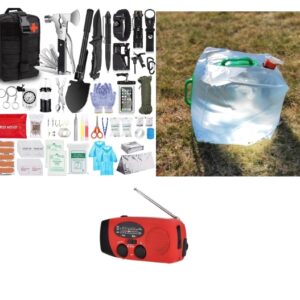 Överlevnadskit large, survivalväska, nödradio och vattentank