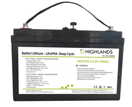 Premium Litiumbatteri 12,8V, 100 Ah