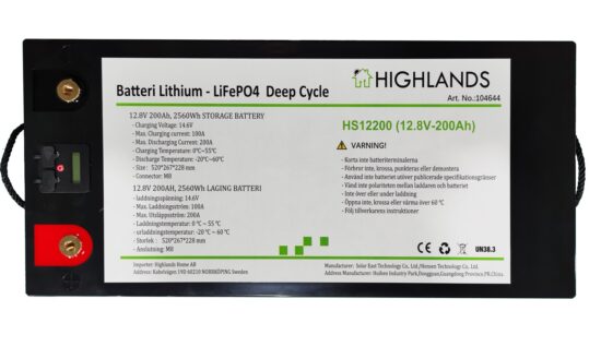 Premium Litiumbatteri 12 V, 200 Ah