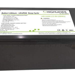 Premium Litiumbatteri 12 V, 200 Ah