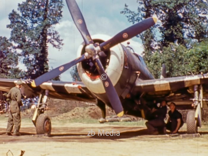 P47 Kampfflugzeug an der Invasionsfront 1944