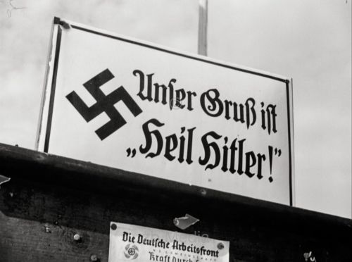 Deutschland 1937, Schild "Heil Hitler"