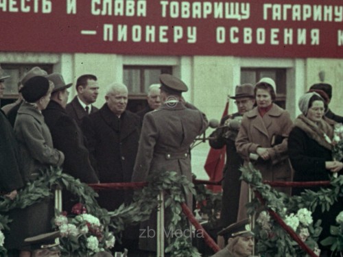 Empfang von Juri Gagarin in Moskau Tushino