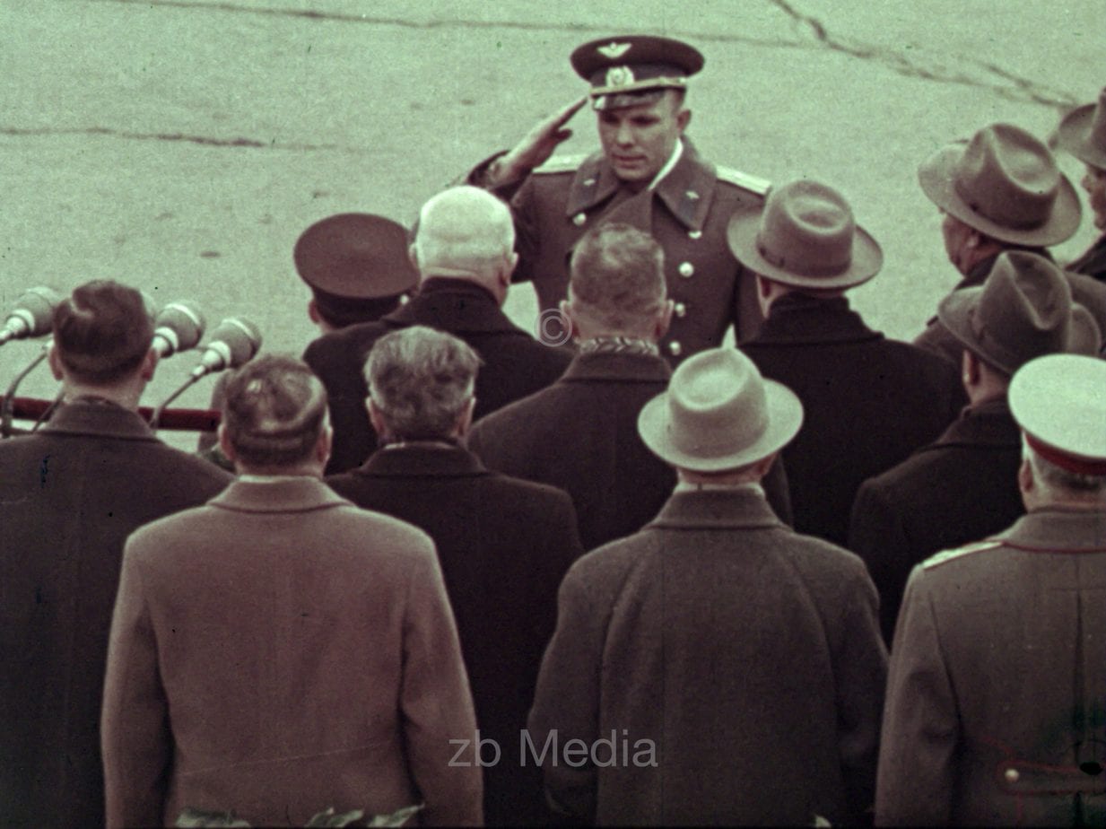 Empfang von Juri Gagarin in Moskau Tushino