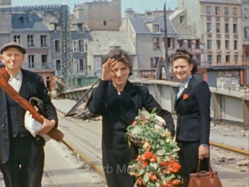 Franzosen mit Blumen, Cherbourg 1944