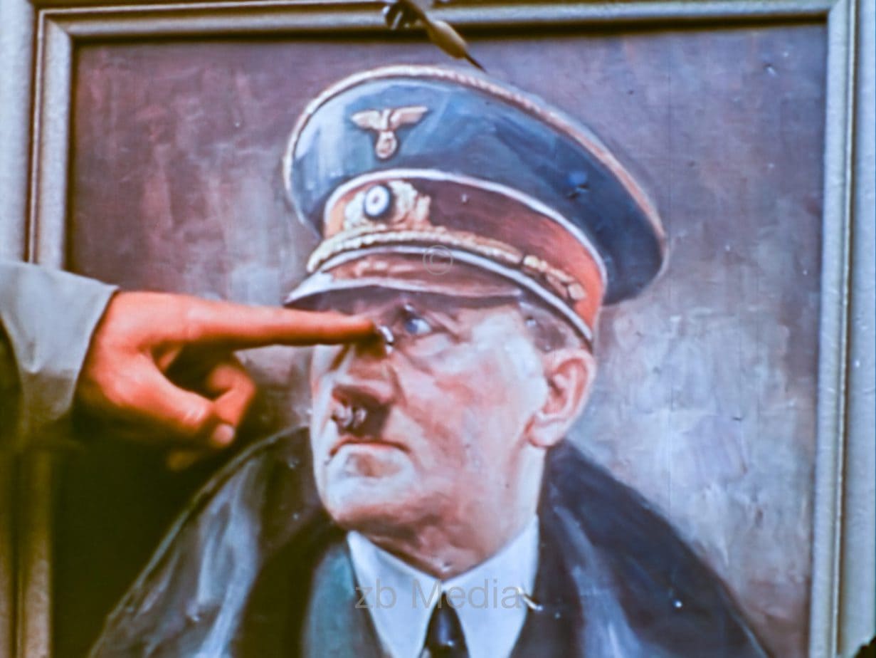 Hitler picture as dart target 1944