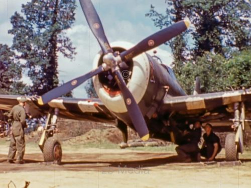 P47 Kampfflugzeug an der Invasionsfront 1944