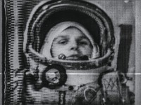 Fernsehfunkbild Valentina Tereschkova im Raumschiff