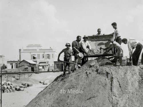 Jüdische Straßenarbeiter in Tel Aviv 1935