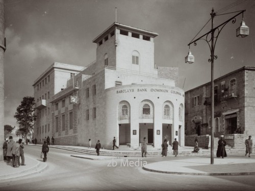 Neues Rathaus in Jerusalem mit Barclay's Bank 1939