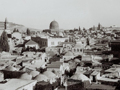 Altstadt von Jerusalem mit Felsendom 1930