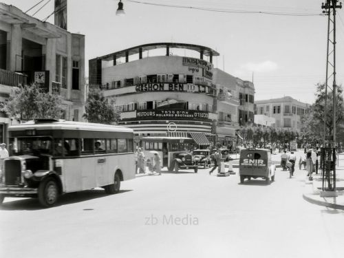 Stadtbild - Allenby Platz in Tel Aviv 1935