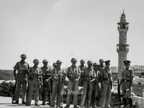 Englische Soldaten und Palästina-Polizei in Jaffa 1936