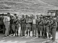 Polizeieskorte bei den Unruhen in Palästina 1936