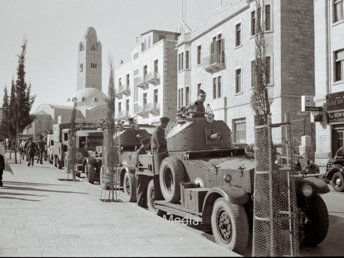 Britische Panzerwagen in Jerusalem 1938