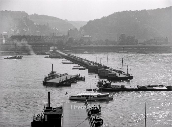 Fährbrücke am Rhein bei Königswinter 1937