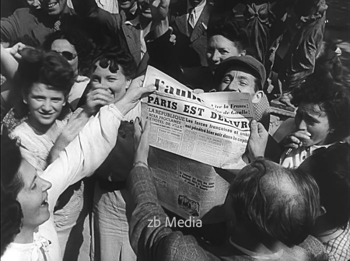 Befreiung von Paris 1944 Zeitungsschlagzeile