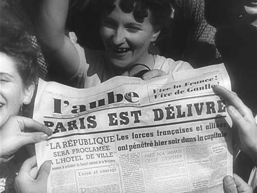 Befreiung von Paris 1944 Zeitungsschlagzeile