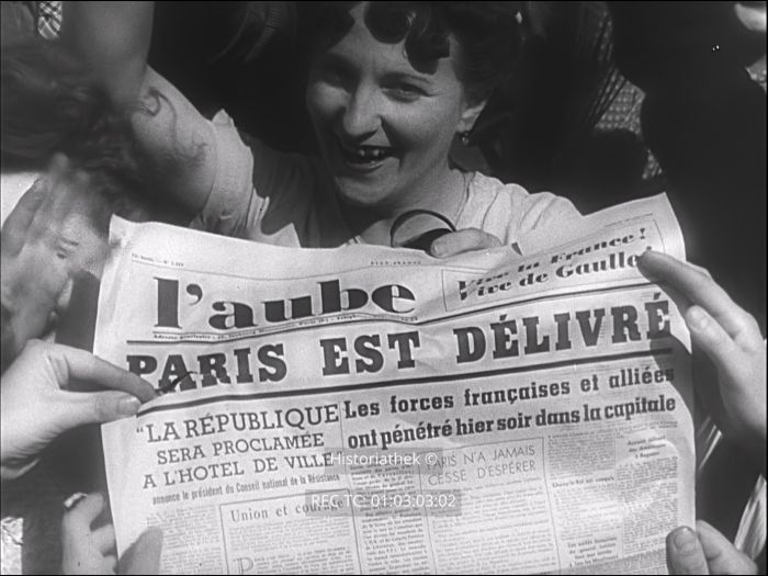 Befreiung-Paris-1944-Zeitungsschlagzeile