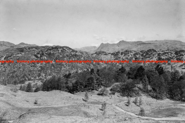 Q002718 Langdale Pikes from Tarn Hows. Cumbria. 1960s