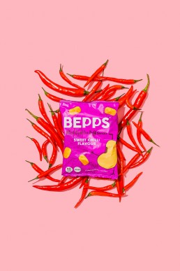 Colourful content creation for Bepps Snacks. Product photography & styling by Marianne Taylor.