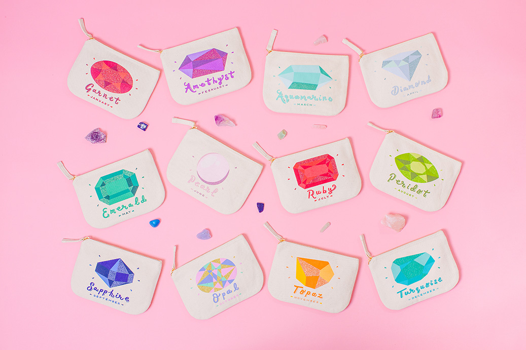 Alphabet Bags Birthstone campaign shot by Marianne Taylor.