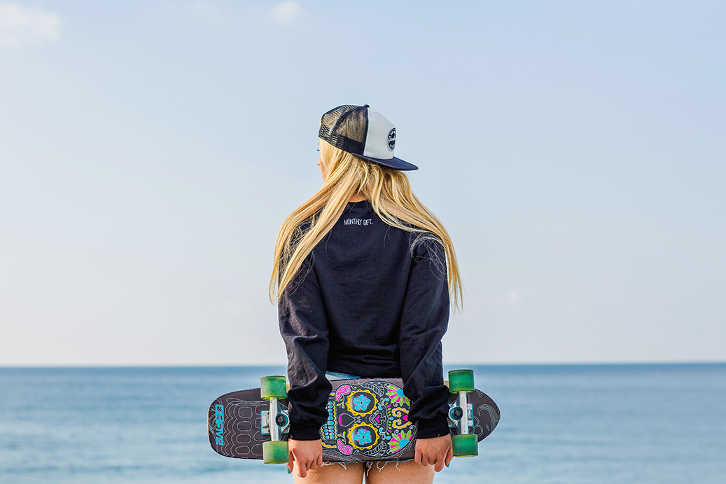 Monthly Gift Apparel Skater Girl Look Book. Product and Lifestyle Photography by Marianne Taylor.