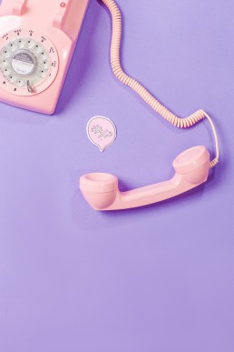 Pink phone. Colourful content creation. Photography by Marianne Taylor.