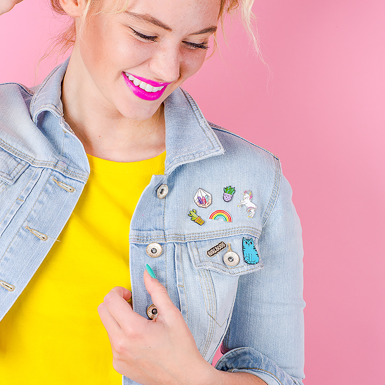 Colourful product photography for Punky Pins by Marianne Taylor.