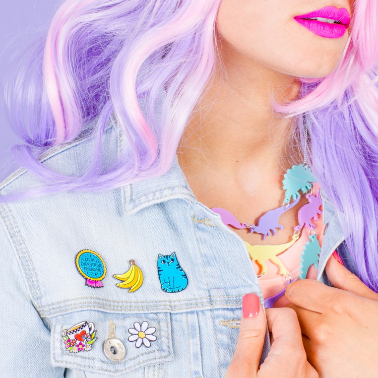 Colourful product photography for Punky Pins by Marianne Taylor.