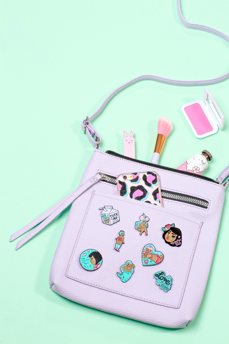 Colourful product photography and styling for Punky Pins by Marianne Taylor.