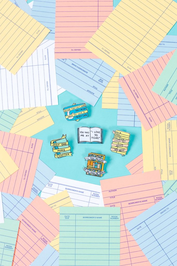 Colourful product photography styling and content creation for Punky Pins by Marianne Taylor.